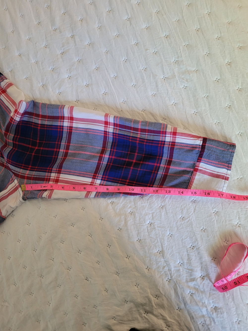 Ava & Viv Red, Blue and White Plaid Button-Down Shirt - Picture 7 of 11